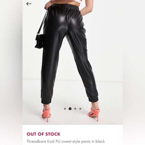 ASOS (Threadbare) Eyal PU jogger faux leather pants - Picture 2 of 10